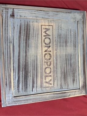 Monopoly Wooden-Style Family Board Game – Light Blue and Brown